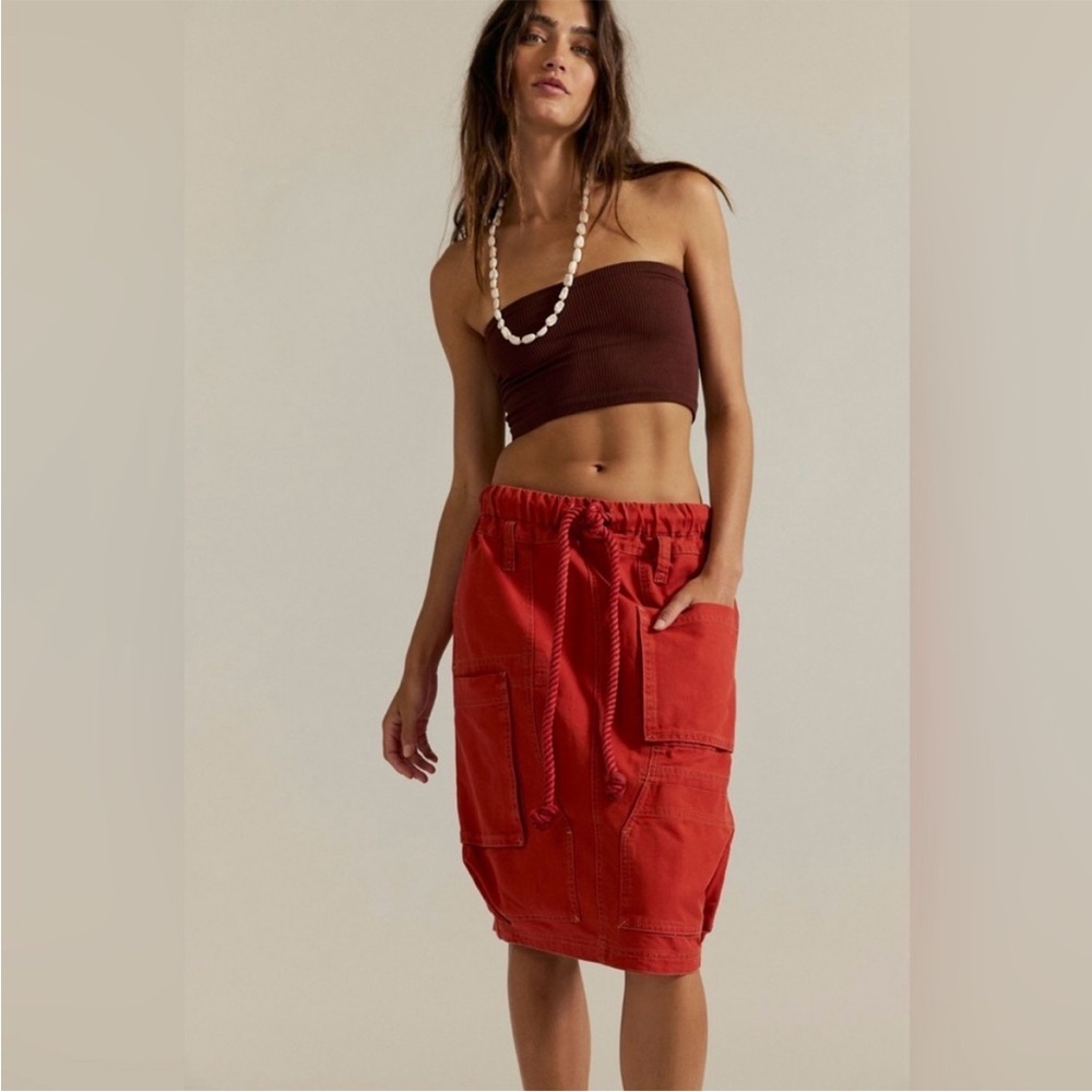 Free People Carmen Cargo Midi Skirt